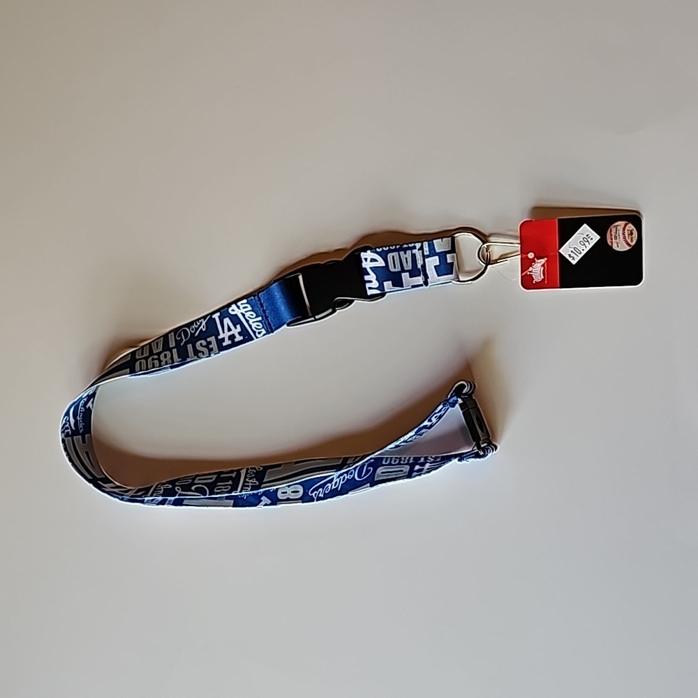 LA Dodgers Lanyard Key Ring ID Badge Holder MLB Baseball Blue Merch NWT